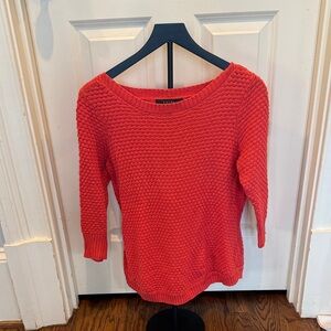Fever Coral Scoop-Neck Textured Knit Sweater